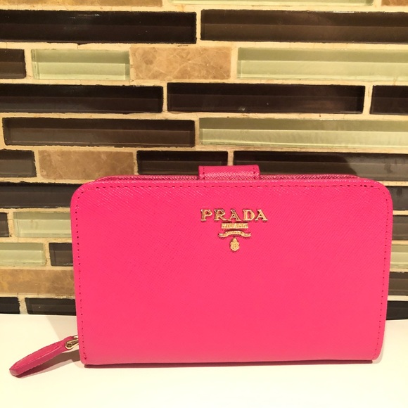Prada Handbags - Prada Pink Snap Wallet